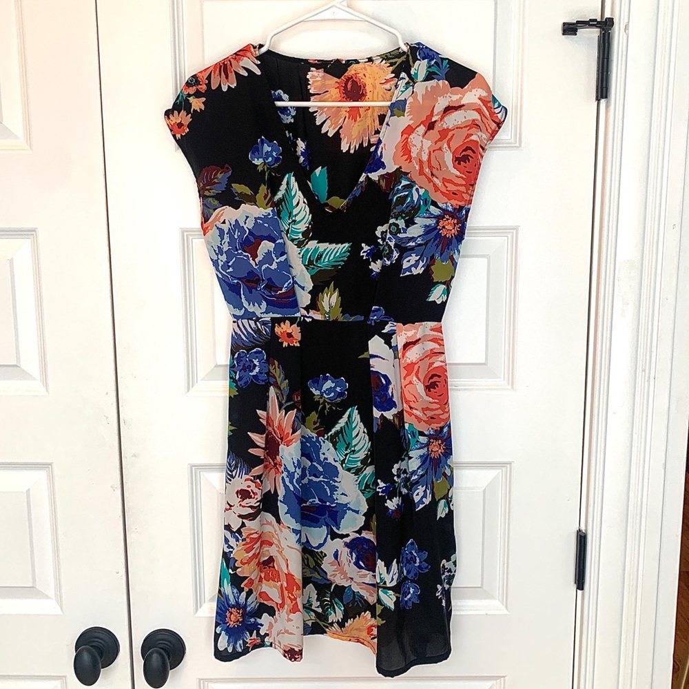 Floral V-Neck Mini Dress